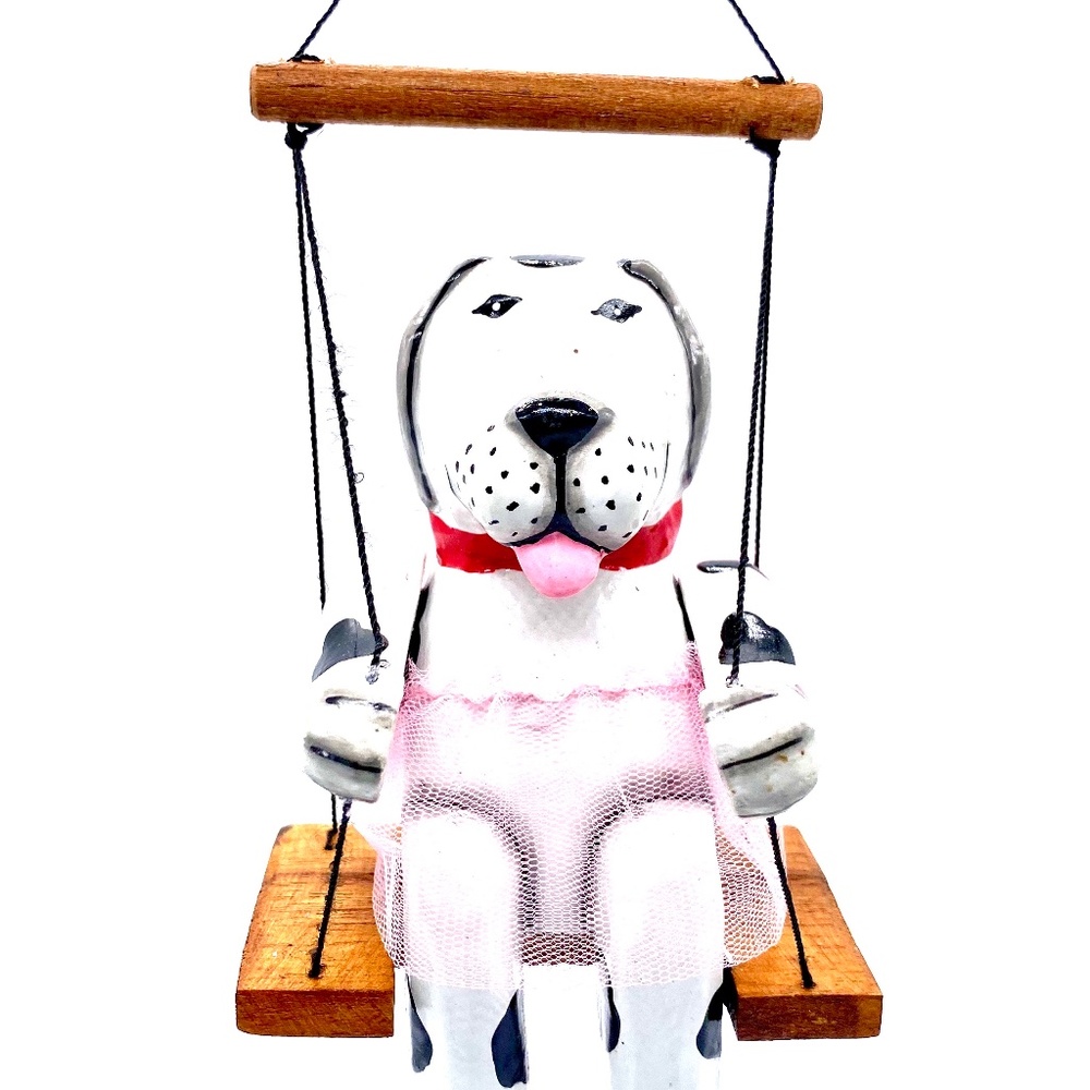 Monkey Business White Dog With Tutu On a Spring